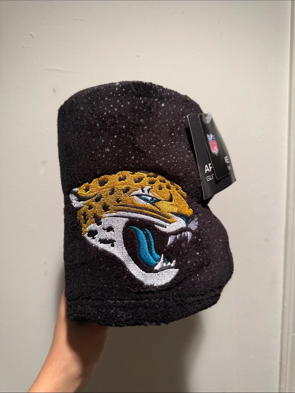 NFL Jacksonville Jaguars Black Glitter throw blanket black New polyester